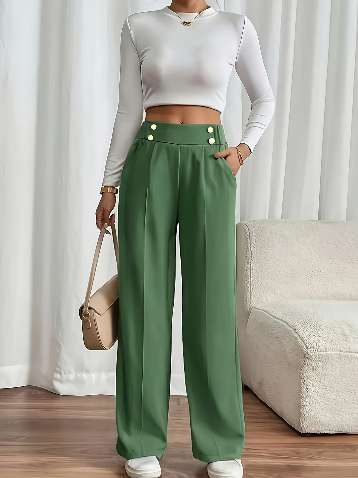 Bella Novelle pantalon met sierknopen dames, productfoto 5