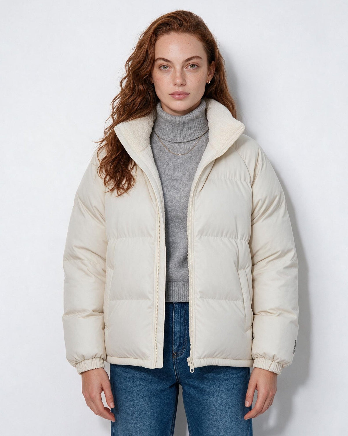 Bella Novelle pufferjack in Beige