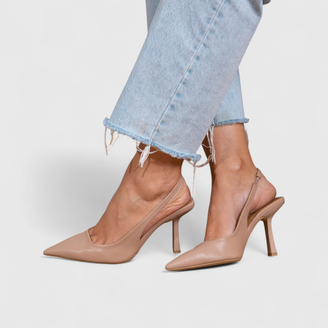 Bella Novelle pumps in beige met leerlook