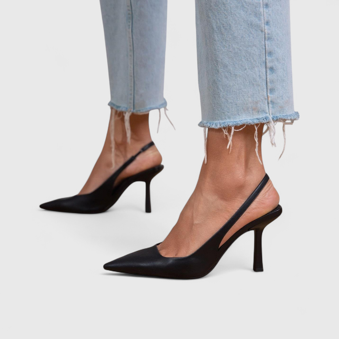 Bella Novelle pumps in zwart met leerlook