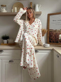 Bella Novelle pyjama met hartjesprint dames, productfoto 1