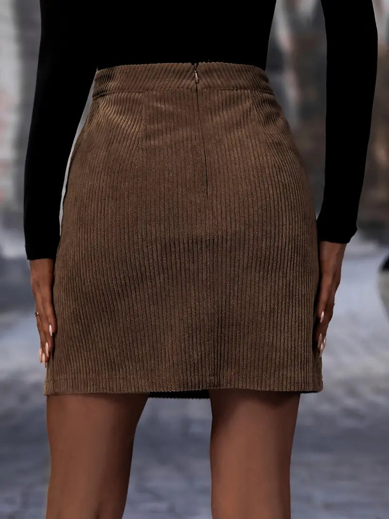 Bella Novelle ribfluwelen mini rok dames, productfoto 5