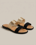 Bella Novelle instapsandalen in suèdelook in zwart, productfoto
