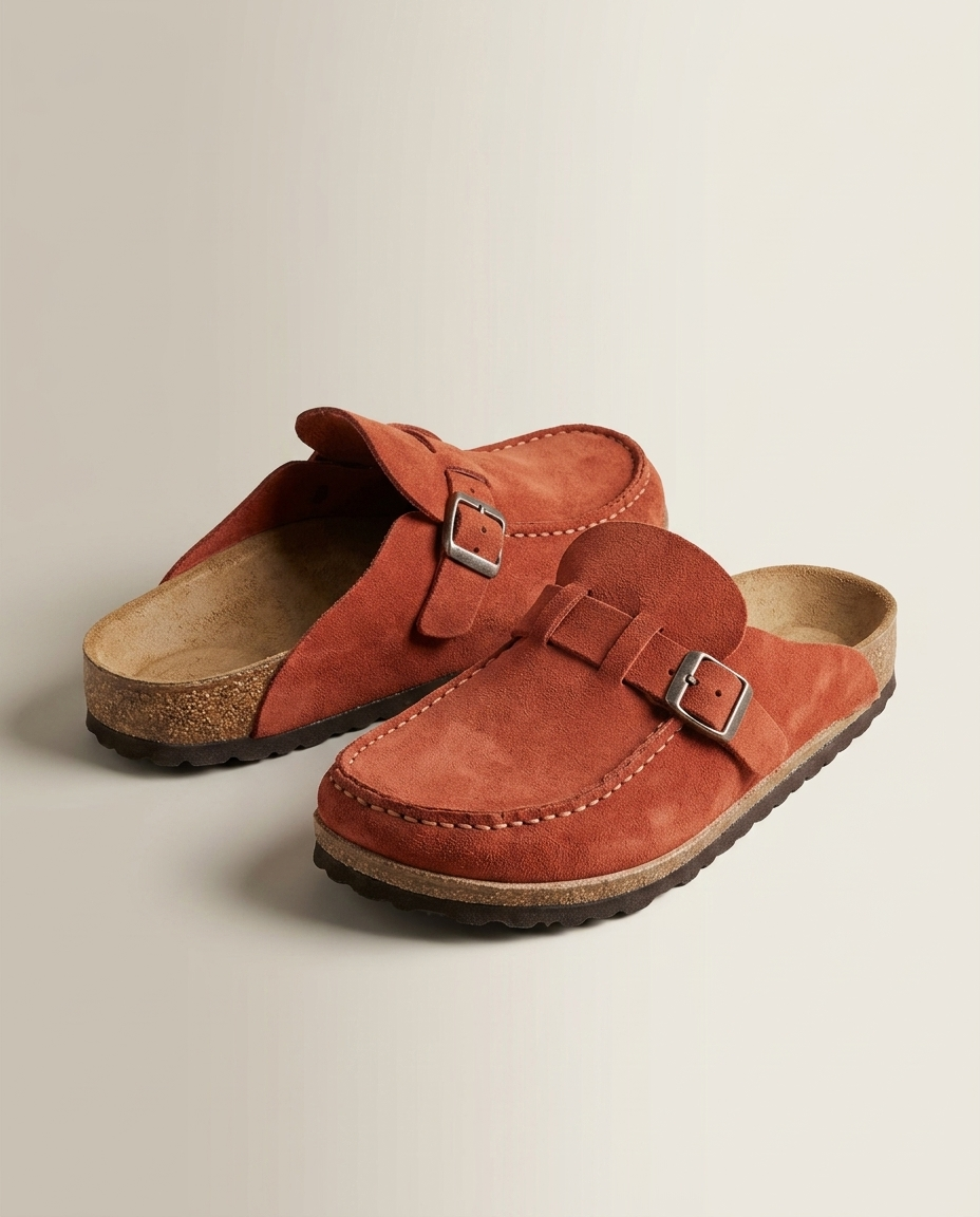 Bella Novelle sandalen met gevormd voetbed in oranjerood