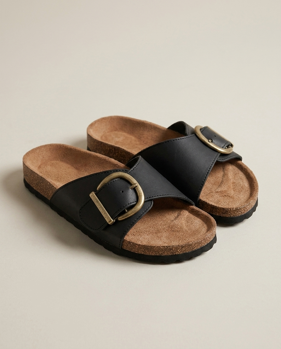 Bella Novelle sandalen met verstelbare gespen in zwart, productfoto