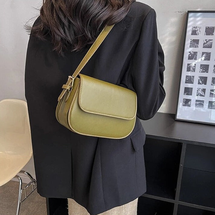 Bella Novelle minimalistische schoudertas in groen