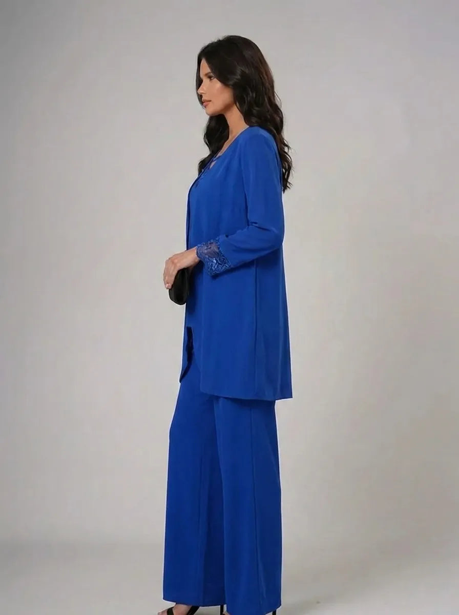 Bella Novelle driedelige set met kant en wijde broek, productfoto