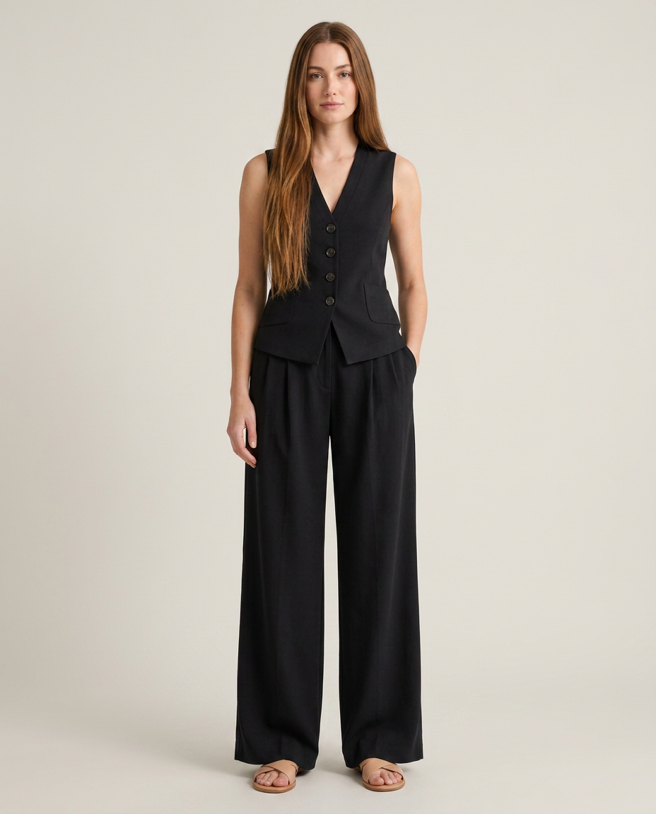 Bella Novelle gilet en broek set in zwart