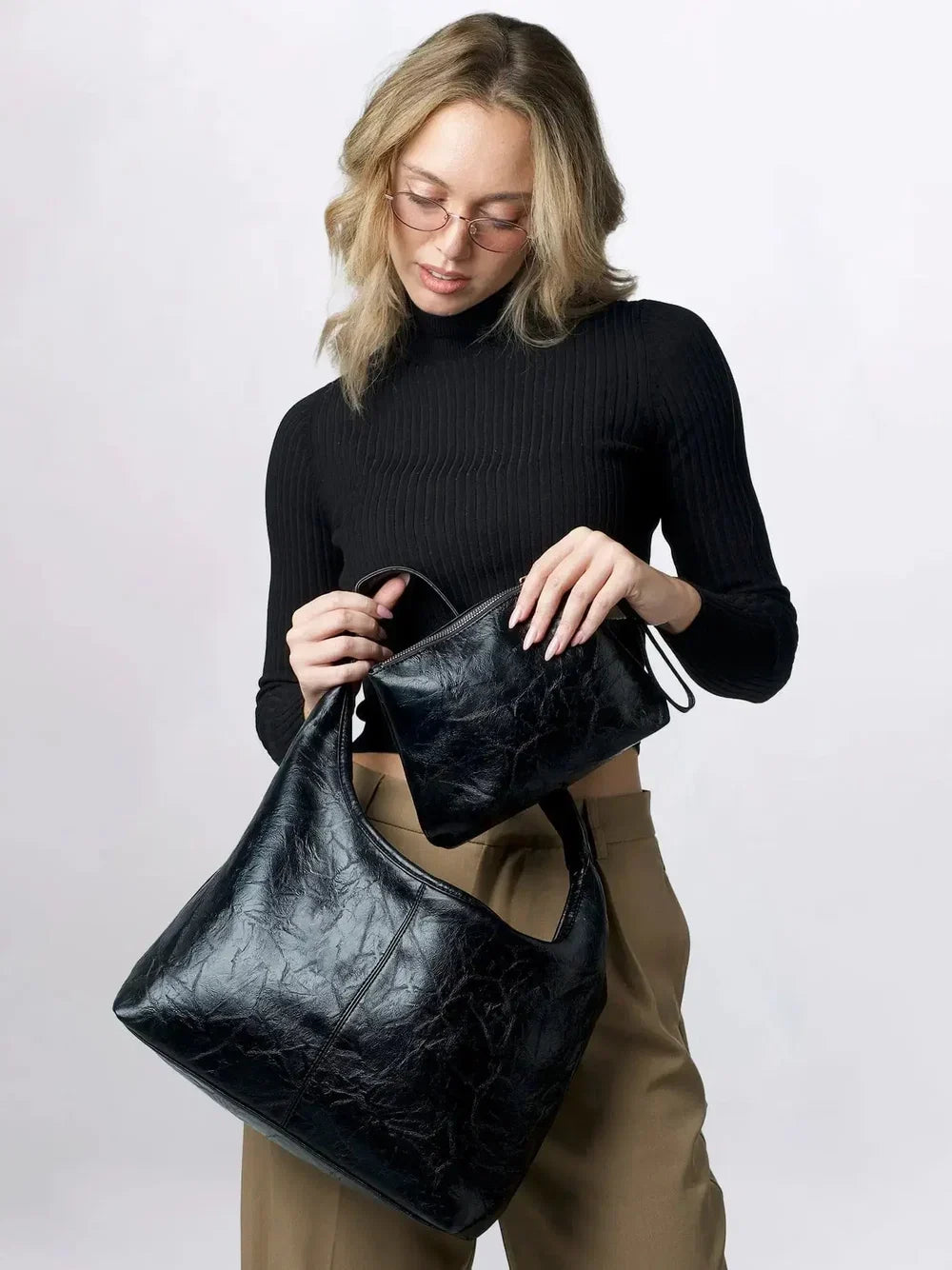 Bella Novelle vintage shopper van kunstleer, productfoto