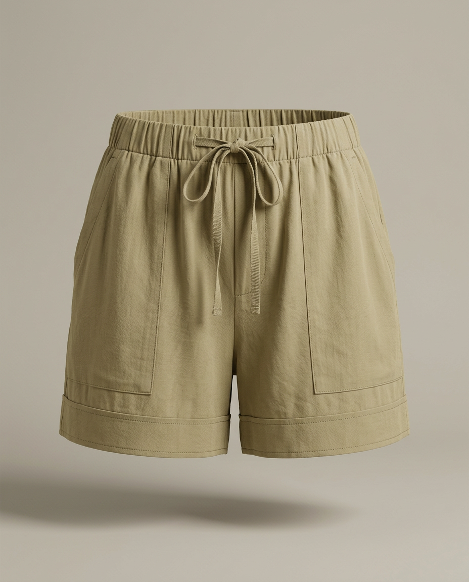 Shorts met kordeltrekband in khaki