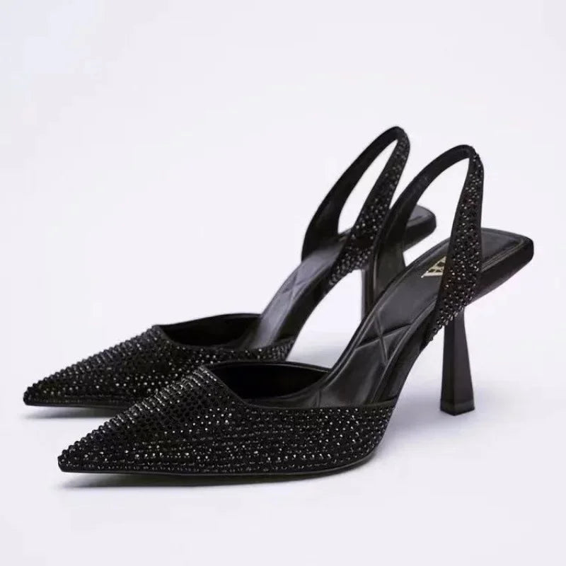 Bella Novelle slingback pumps dames met strass, productfoto 2