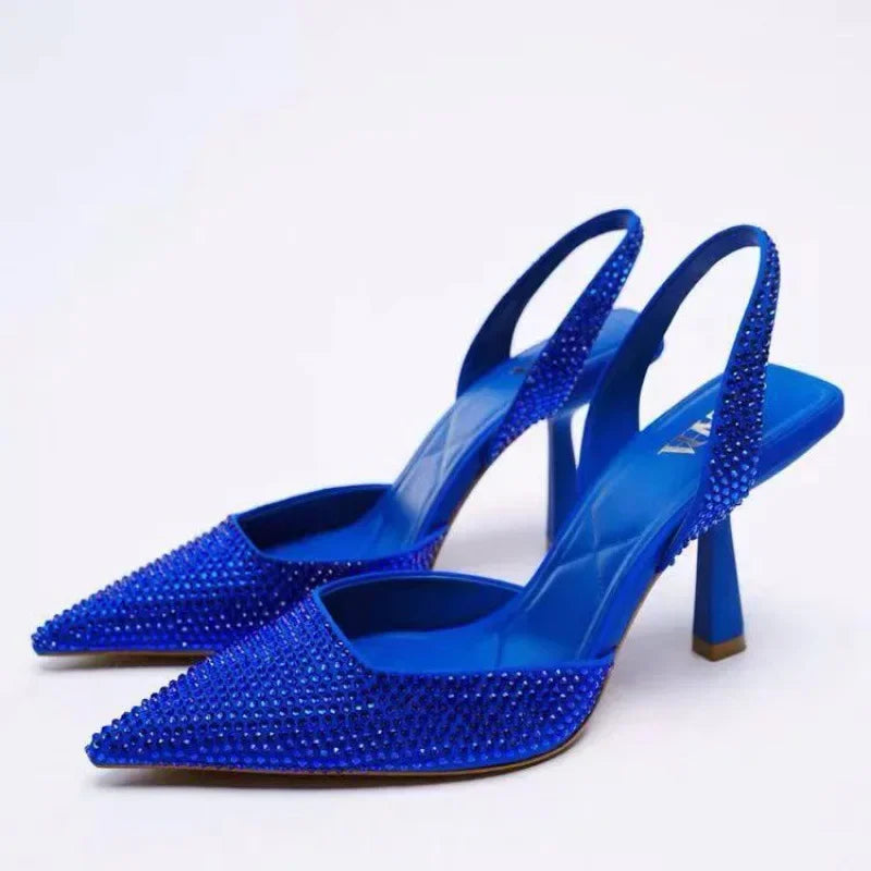 Bella Novelle slingback pumps dames met strass, productfoto 3