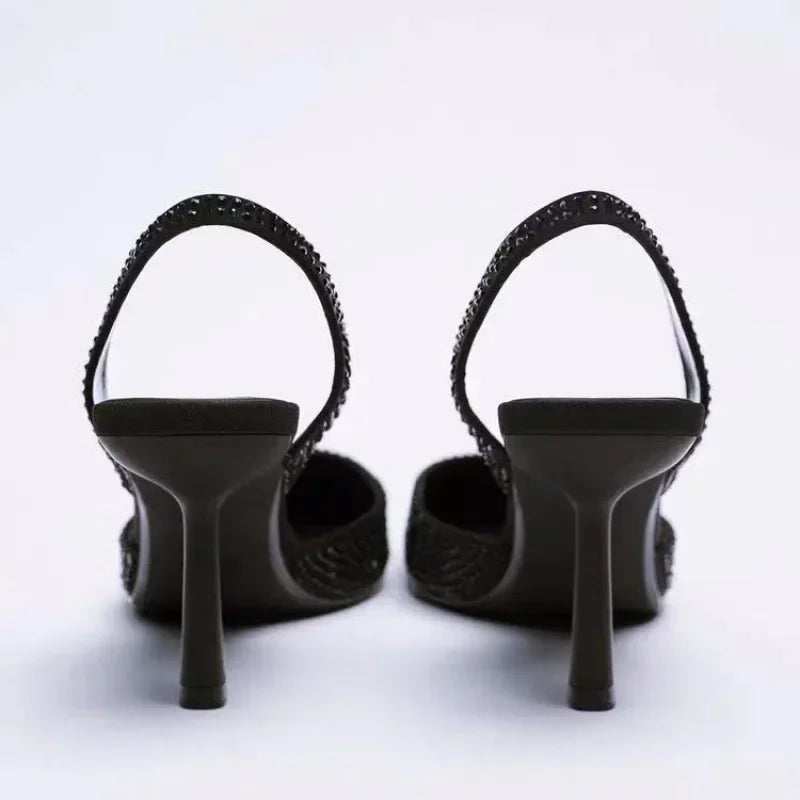 Bella Novelle slingback pumps dames met strass, productfoto 5