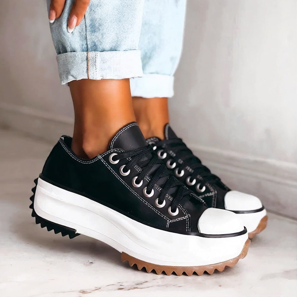 Bella Novelle plateau sneakers van canvas in zwart