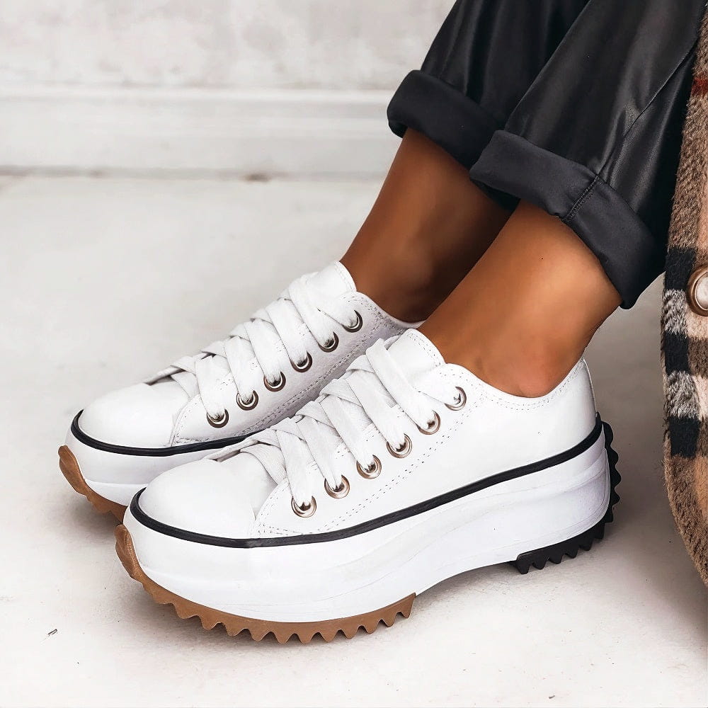 Bella Novelle plateau sneakers van canvas in wit