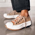 Bella Novelle plateau sneakers van canvas in bruin