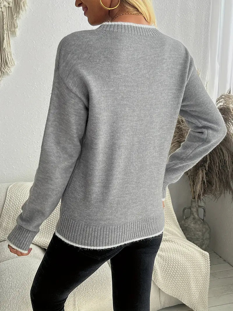 Bella Novelle sweater met sneeuwvlokprint dames, productfoto 5