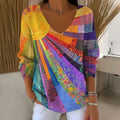 Bella Novelle shirt met lange mouwen en patchwork print in meerkleurig
