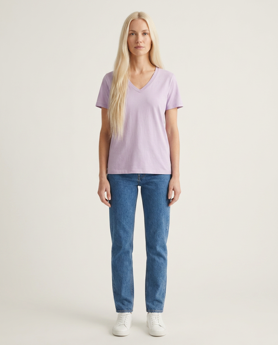 Bella Novelle T-shirt met V-hals in lila