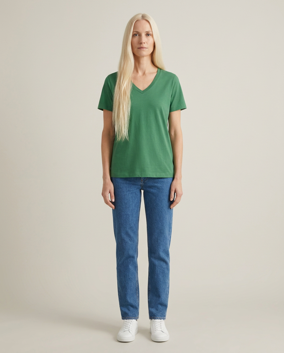 Bella Novelle T-shirt met V-hals in groen