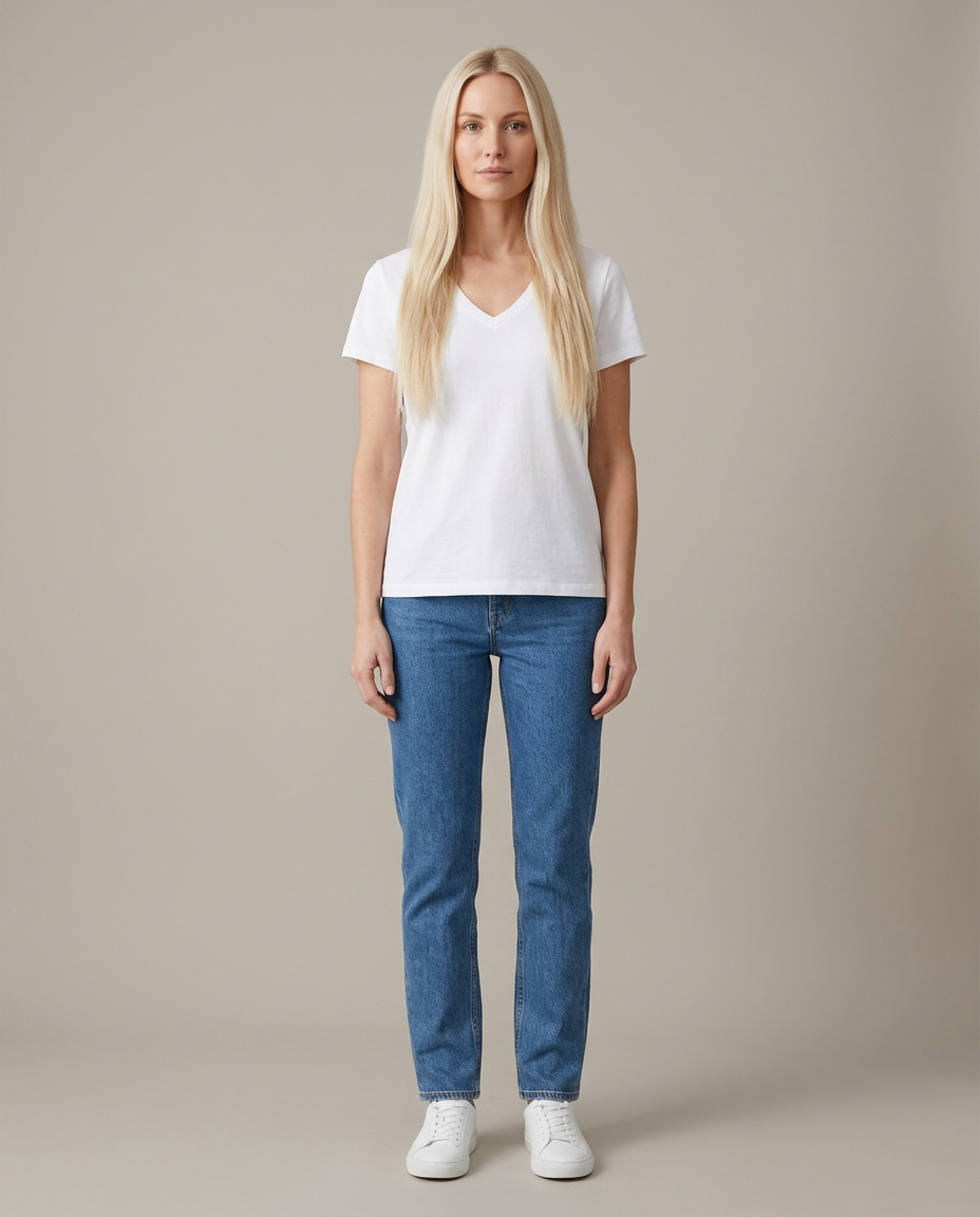 Bella Novelle T-shirt met V-hals in wit