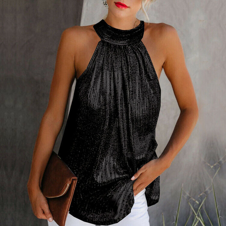 Bella Novelle glitter haltertop dames, productfoto 2