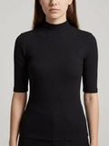 Bella Novelle Top Slim Fit Col in zwart
