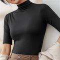 Bella Novelle slim fit top met col in zwart