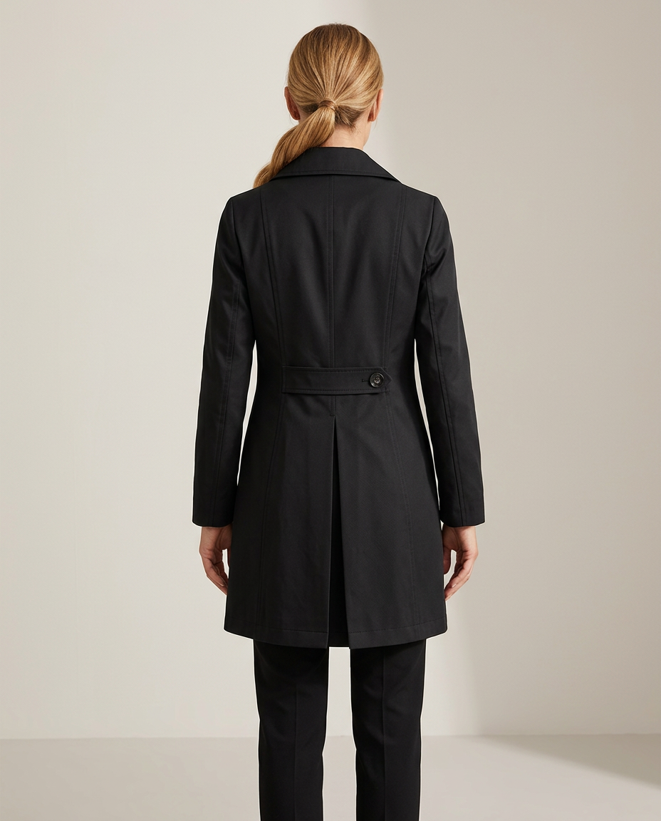 Bella Novelle getailleerde trenchcoat, achteraanzicht
