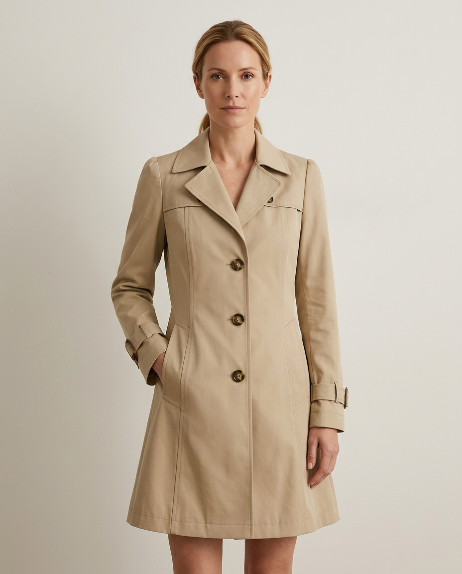 Bella Novelle getailleerde trenchcoat in beige