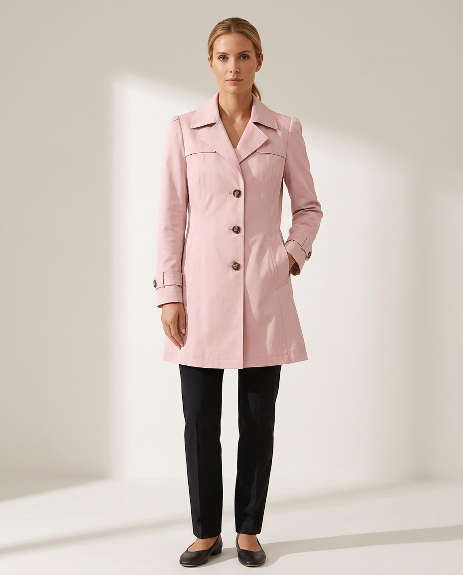 Bella Novelle getailleerde trenchcoat in roze