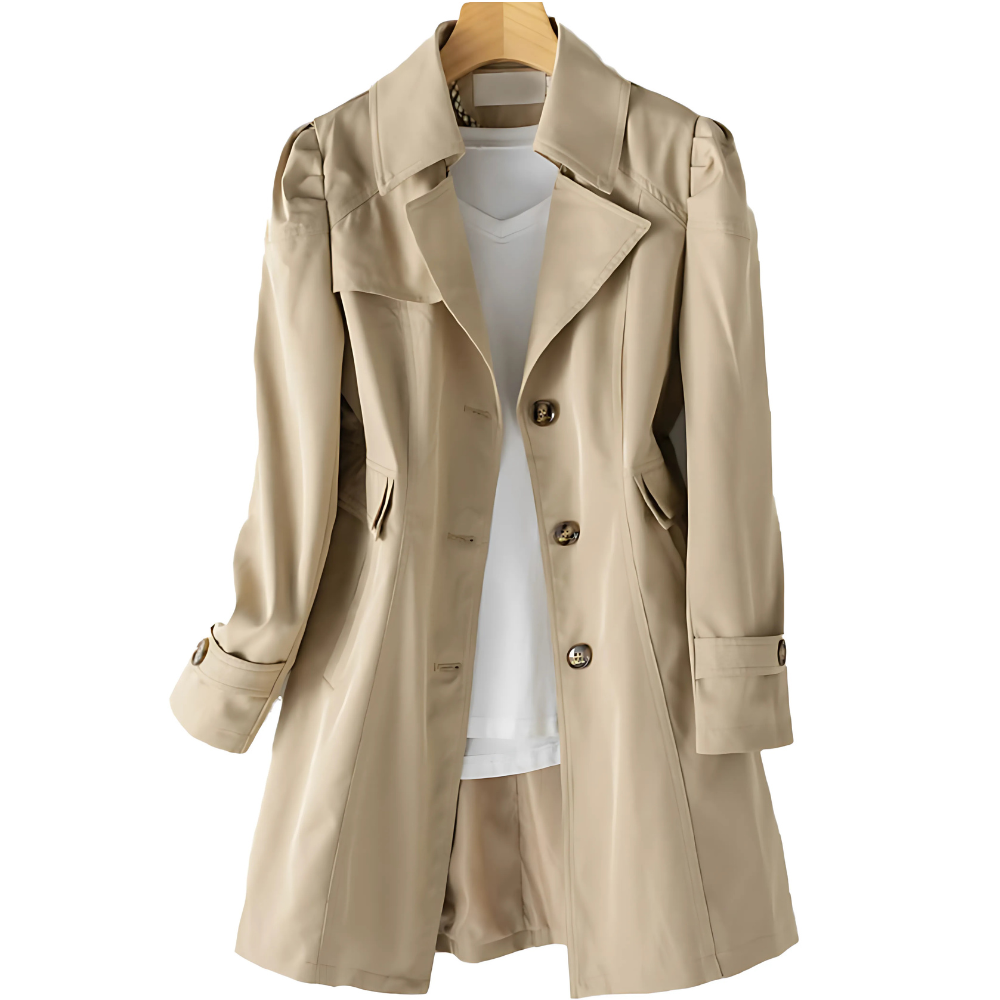 Bella Novelle getailleerde trenchcoat met knopen in khaki