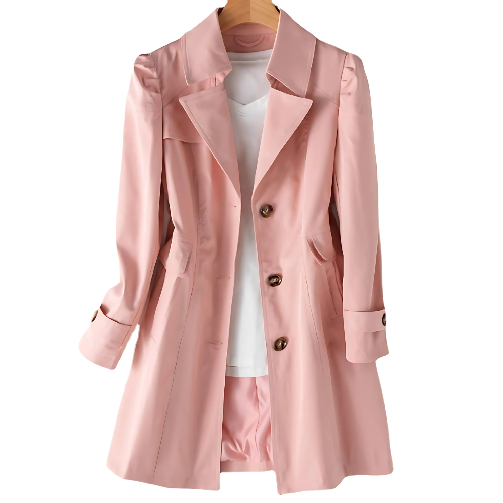 Bella Novelle getailleerde trenchcoat met knopen in roze