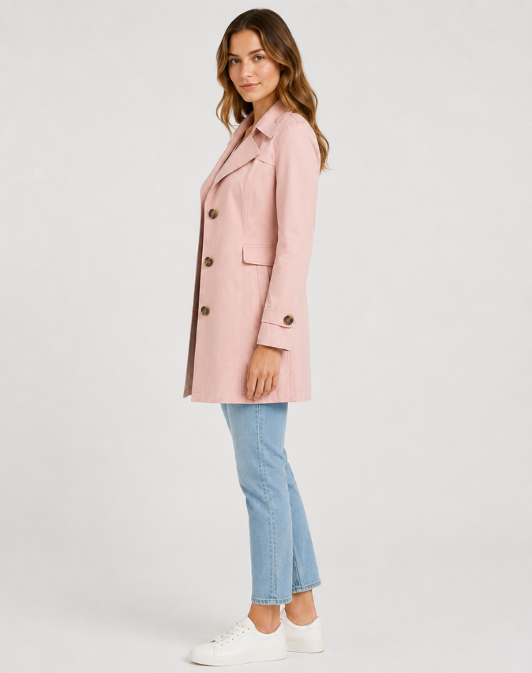 Bella Novelle korte getailleerde trenchcoat voor dames, productfoto