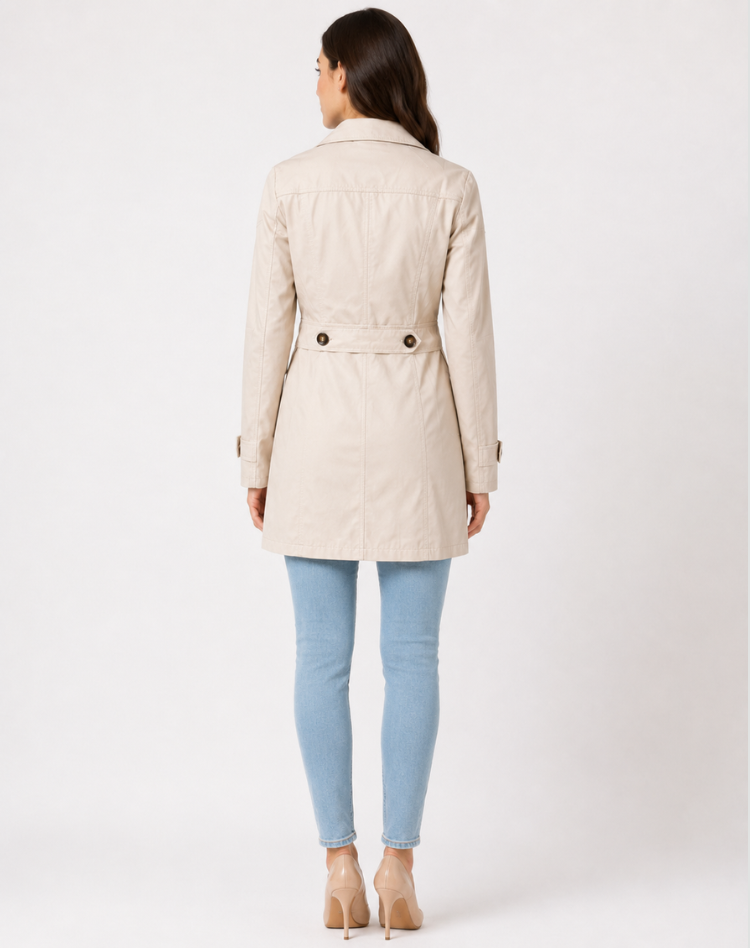 Bella Novelle korte getailleerde trenchcoat voor dames, productfoto