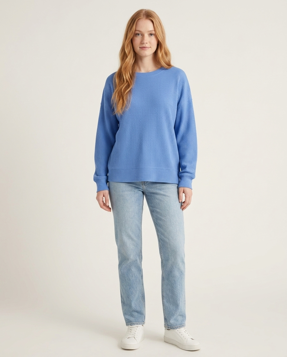 Bella Novelle trui van katoenmix in blauw