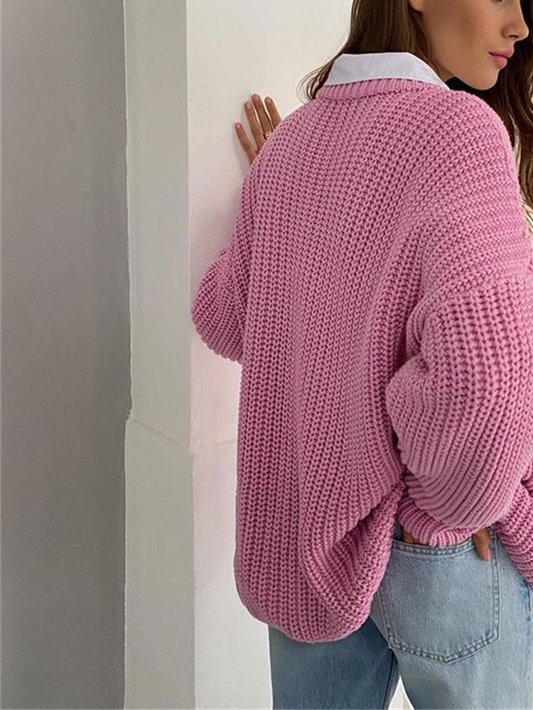 Bella Novelle grofgebreide trui, productfoto van de mouw