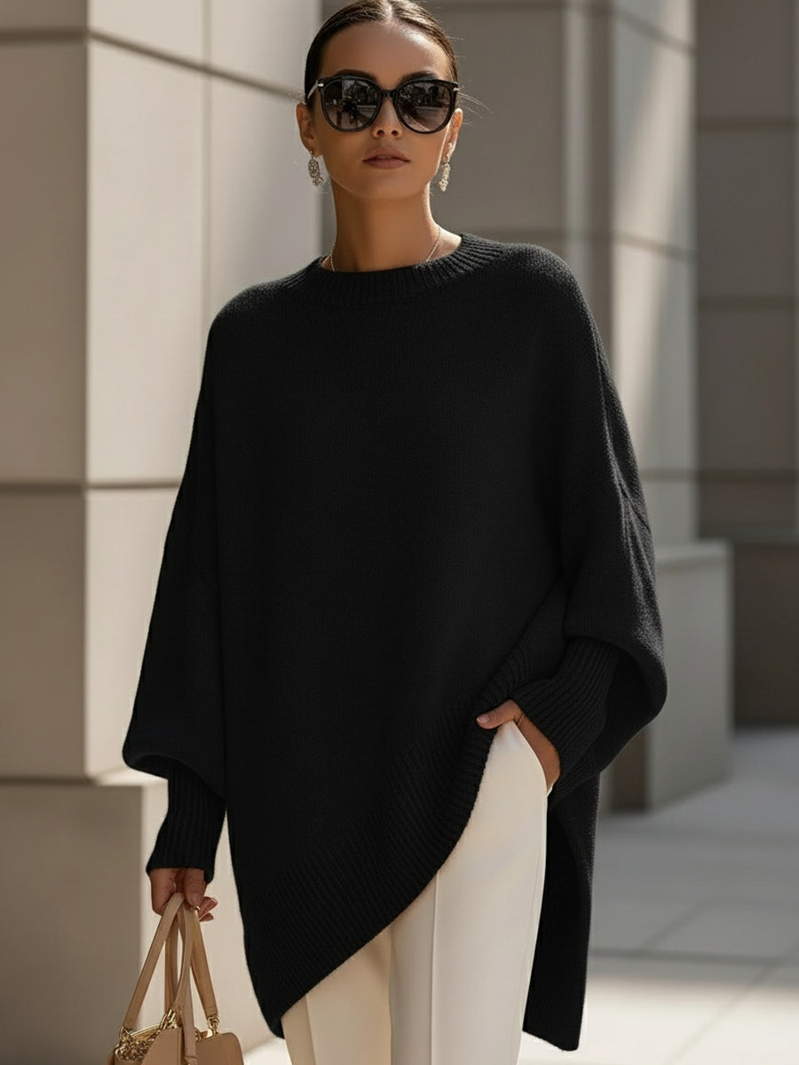Bella Novelle oversized trui met ronde hals, vooraanzicht