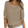 Bella Novelle zachte losvallende trui in beige