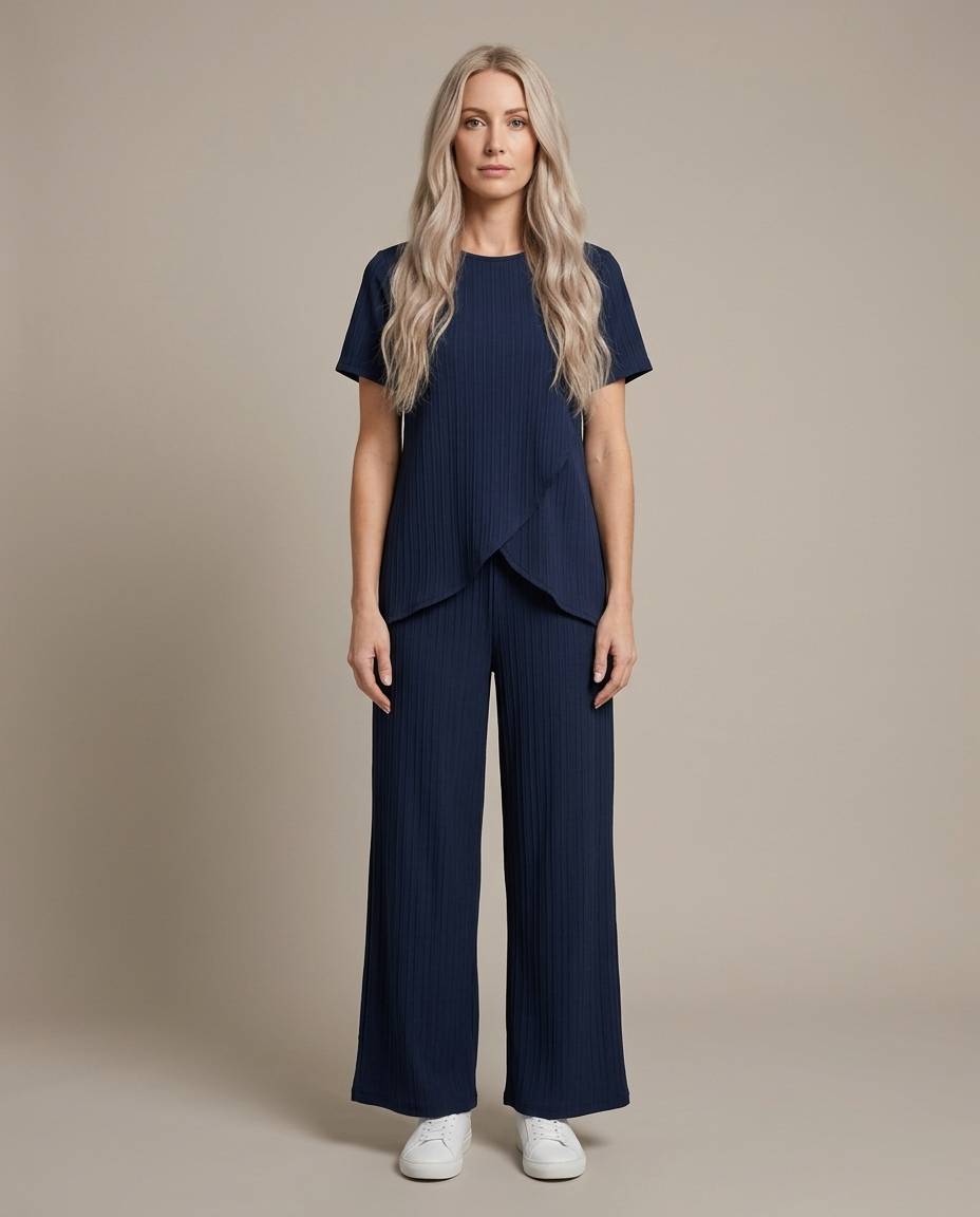 Bella Novelle tweedelige set in donkerblauw