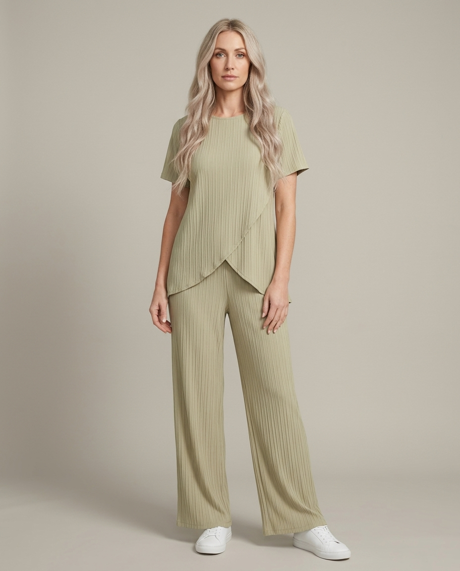 Bella Novelle tweedelige set in khaki