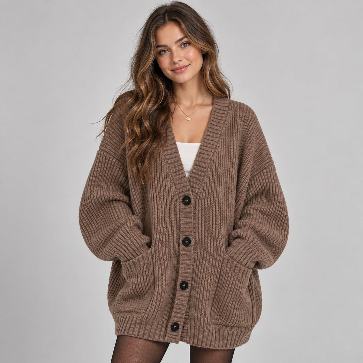 Bella Novelle vest in Koffiebruin