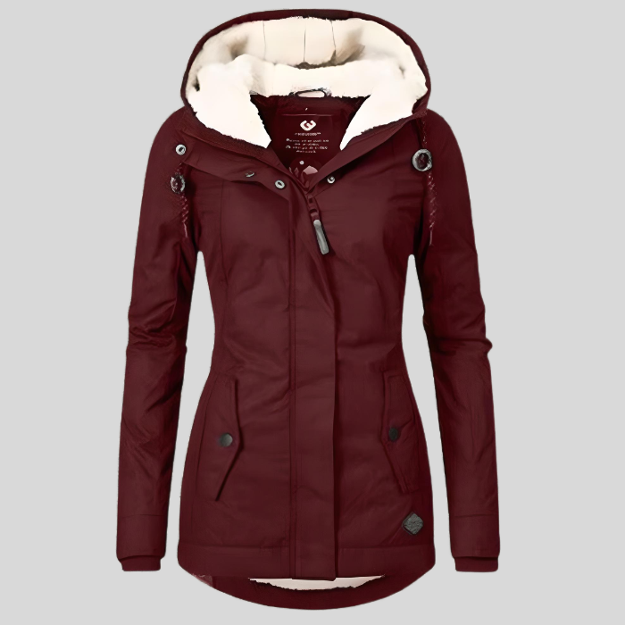 Bella Novelle dameswinterjas met capuchon in khaki