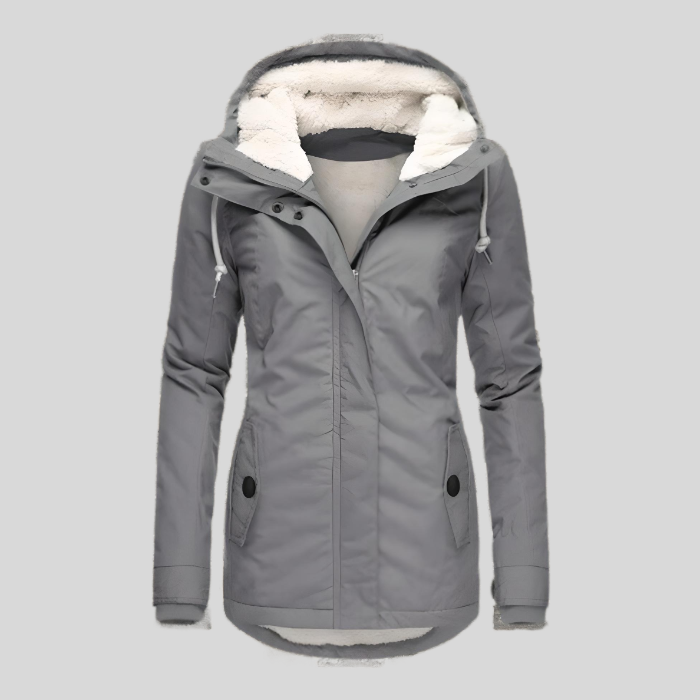 Bella Novelle dameswinterjas met capuchon in rood