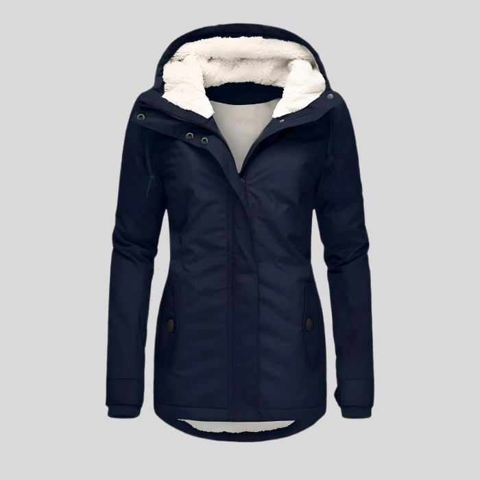 Bella Novelle dameswinterjas met capuchon in grijs