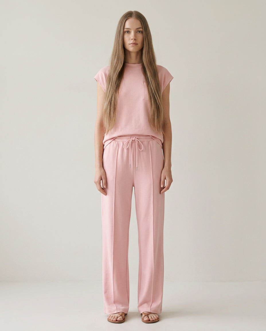 Zachte zomer loungewear set in roze